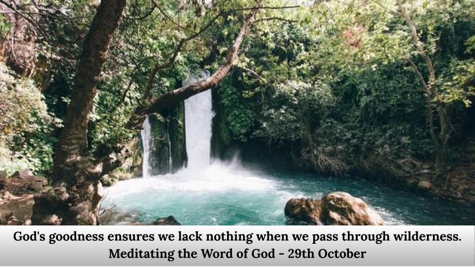 God's goodness ensures we lack nothing when we pass through wilderness