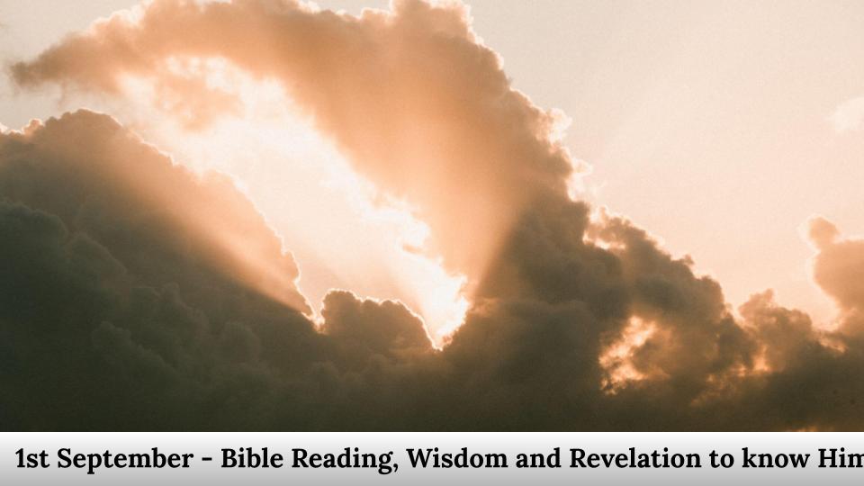 Bible Reading, Wisdom and Revelation to know Him