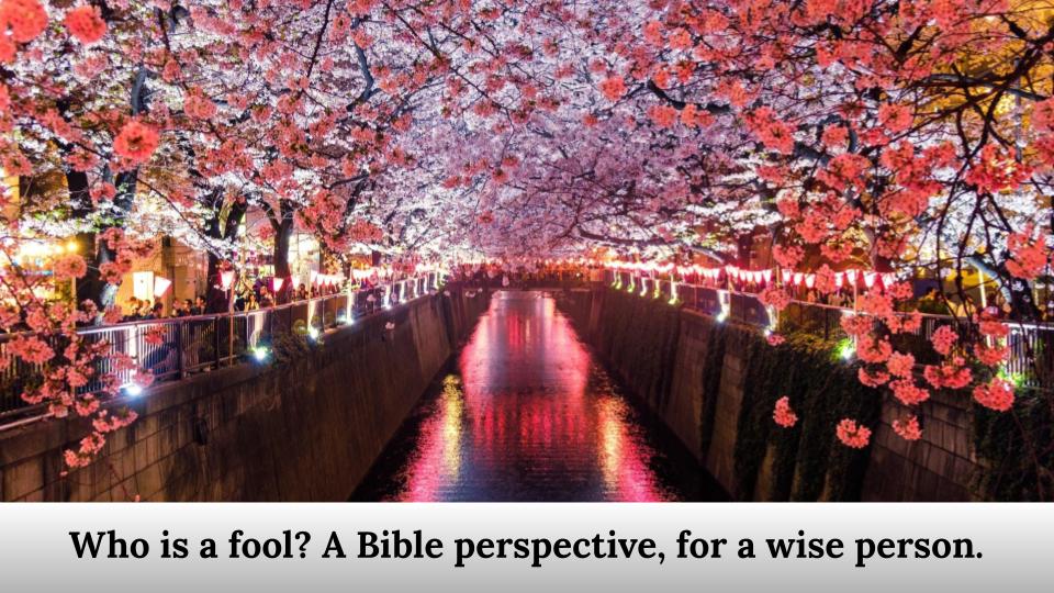 Who is a fool?